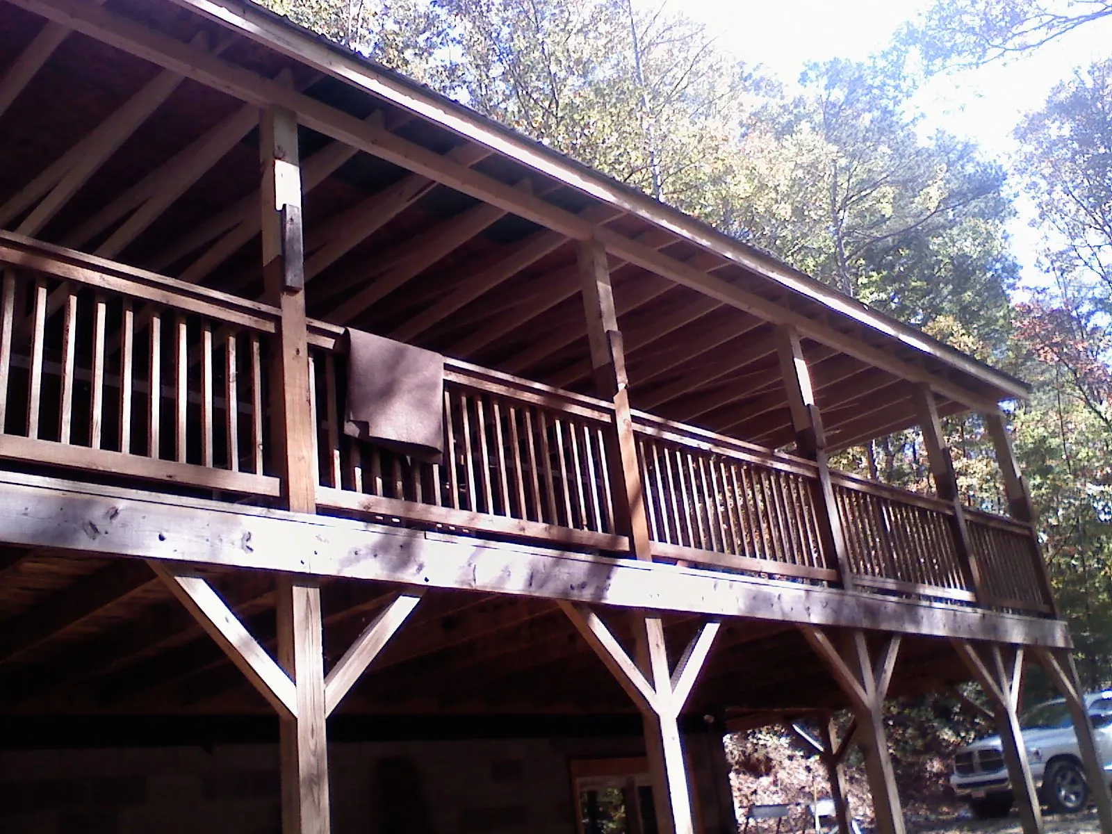 Timber framing under a new elevated porch and deck — Roof Leak Repair in Green Valley by Roofing Brothers